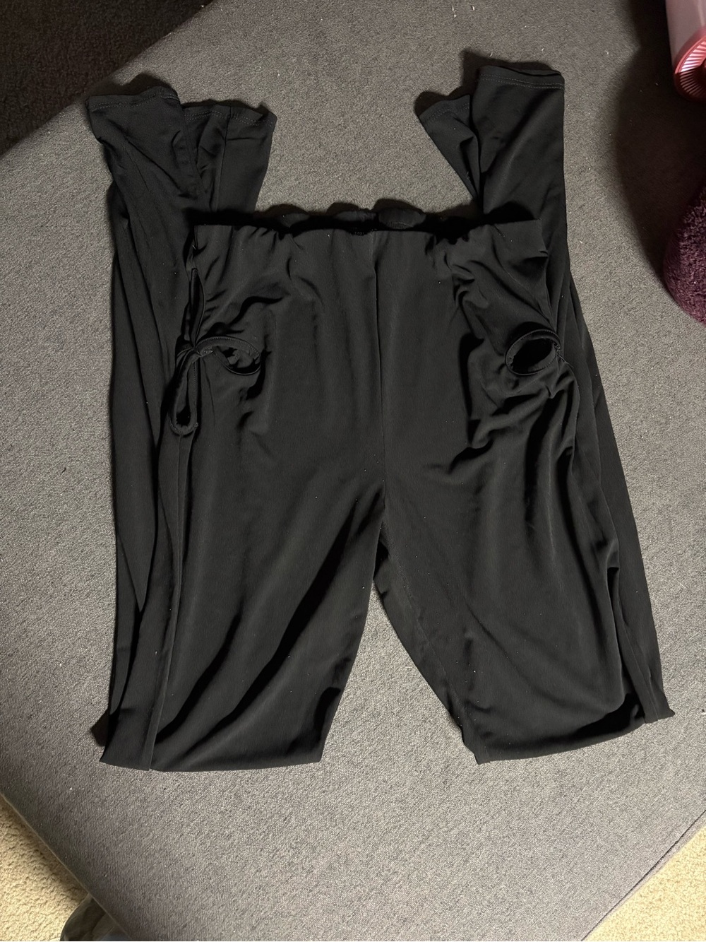 Forever 21 Black Wide-Leg Jumpsuit with Tie Waist